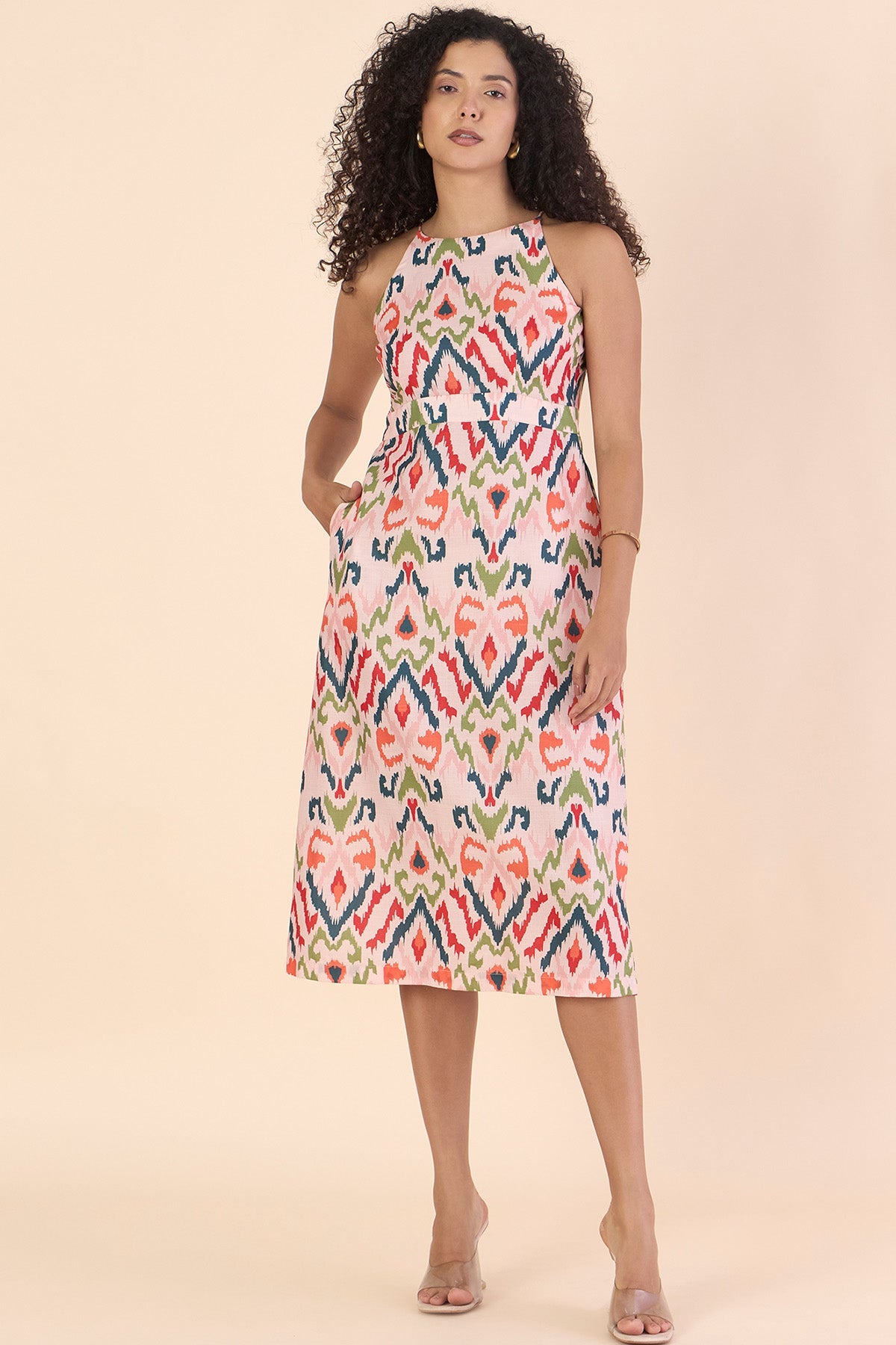 Buy Multicolor High Neck Midi Dress by PowerSutra for women online at ScrollnShops